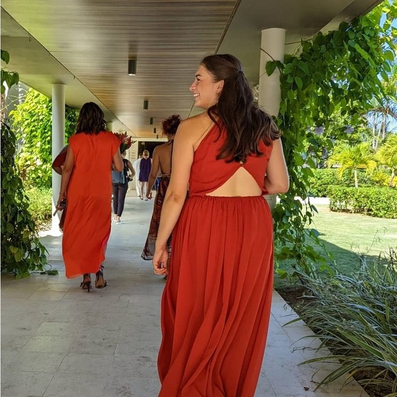 Ana Sophia Bridesmaid Dress burnt orange Size 16 - Picture 3 of 4